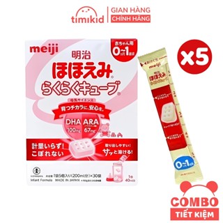  COMBO 5 Thanh Sữa Bột Công Thức Meiji Thanh Nội Địa Nhật Cho Bé Sơ Sinh Số 0 Số 9  Thanh 27g  