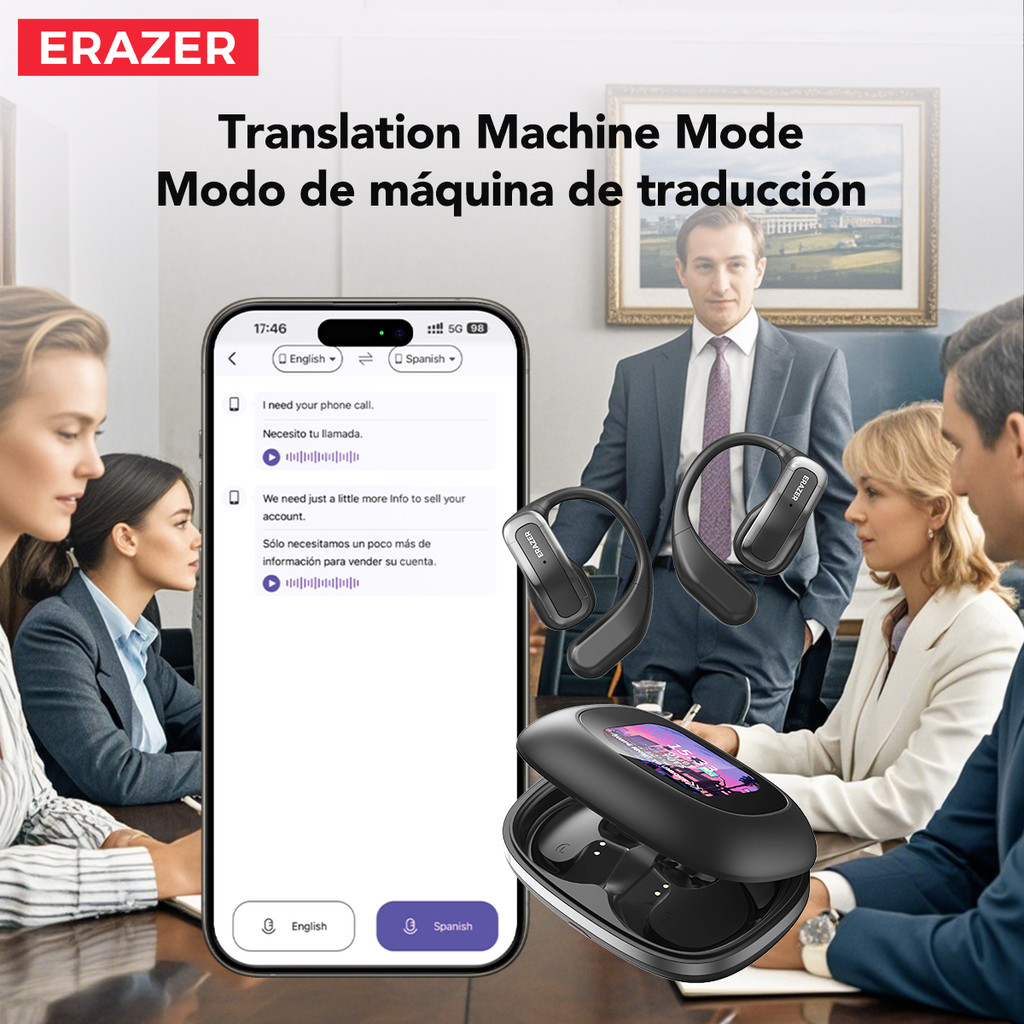 Lenovo ERAZER XP3 Al Tai nghe không dây dịch thời gian thực thông minh có màn hình cảm ứng LED  Bluetooth 5.4  Âm thanh nổi HIFI  Stereo | BigBuy360 - bigbuy360.vn