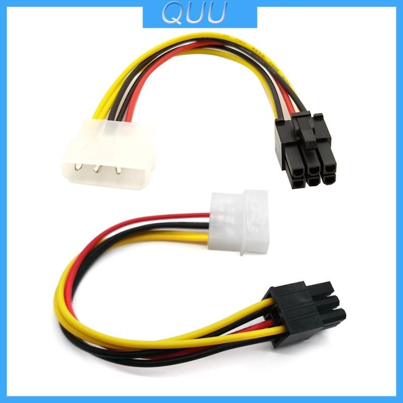 4 Pin  to 6 Pin PCI-Express PCIE Video Card Power Adapter Converter Cable