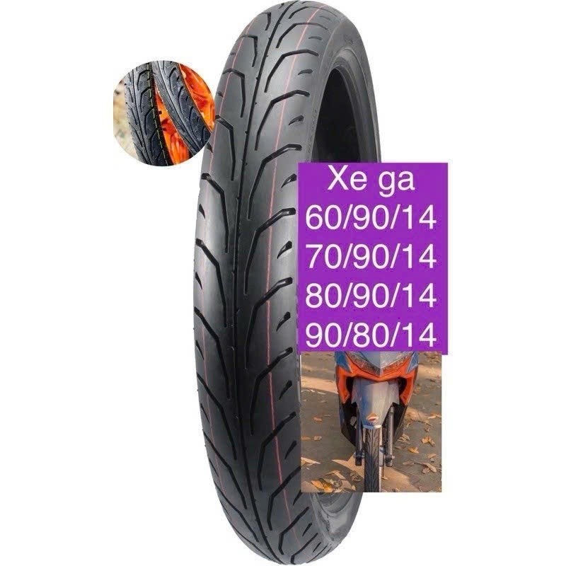 Vỏ lốp camel dunlop 900 60/90 - 70/90 - 80/90-  90/80 14 inches ( KHÔNG DÙNG RUỘT ) CAMEL CMI _ came