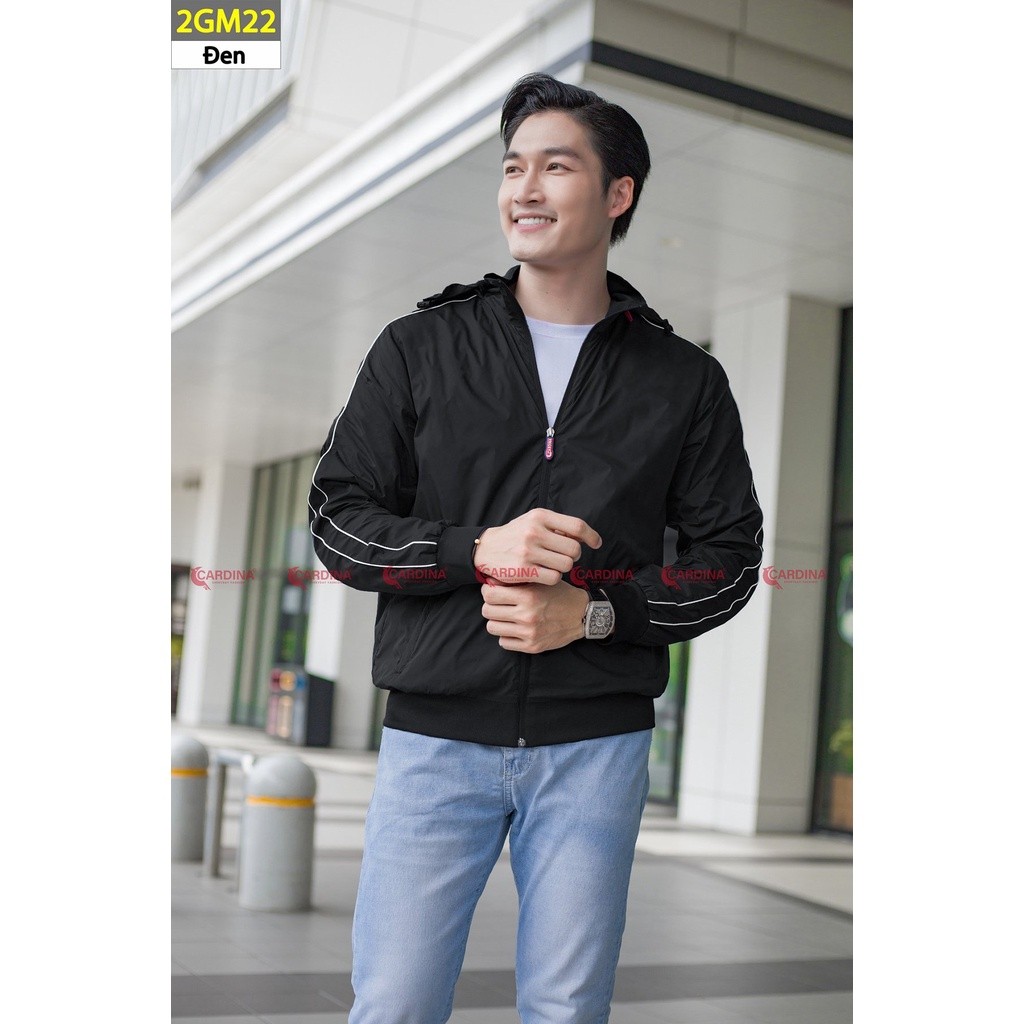 Áo khoác gió nam 𝐂𝐀𝐑𝐃𝐈𝐍𝐀 2 Lớp Lót Lưới Cao Cấp Siêu Nhẹ Cản Gió Giữ Nhiệt Cản Bụi Chống Nước 2GM
