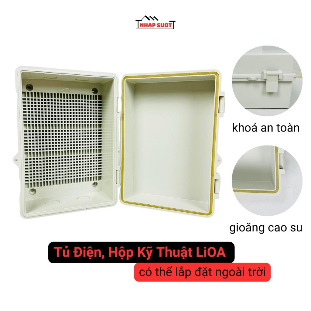 Tủ điện chống nước ngoài trời LiOA, chất liệu nhựa dầy dặn, gioăng cao su kháng nước, JL00B JL 00C