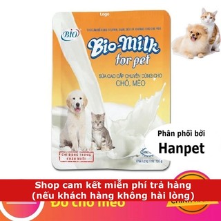  New-  1 gói  Sữa cho chó mèo kém ăn  2 loại  Bio Milk  100gr bột  và sữa chua cho thú cưng  50ml nước  