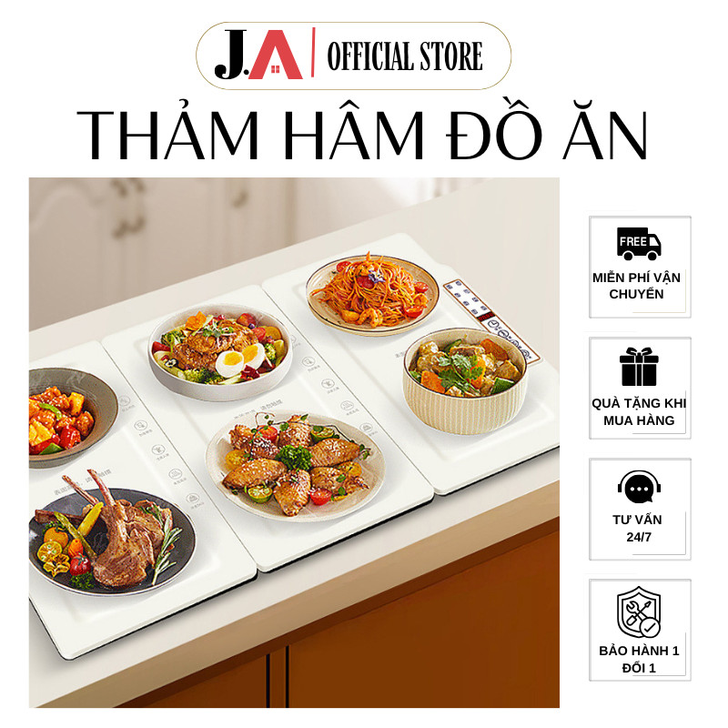 Thảm hâm nóng đồ ăn đa năng gấp gọn, Mâm giữ nhiệt thức ăn uống tiện dụng, Tấm lót hâm nóng bàn ăn cho mọi nhà (JA OFFI)
