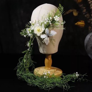  1 Chiếc Rừng Tươi Mô Phỏng Hoa Xanh Cây Nho Hoa Vòng Hoa Mũ Studio Váy Cưới Du Lịch Chụp Ảnh Phụ Kiện Tóc 