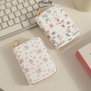 Ví đựng tiền xu CHLOCH, Túi đựng tiền bằng da PU Kitty, Hộp đựng thẻ nơ dung tích lớn dễ thương dành cho nữ sinh viên