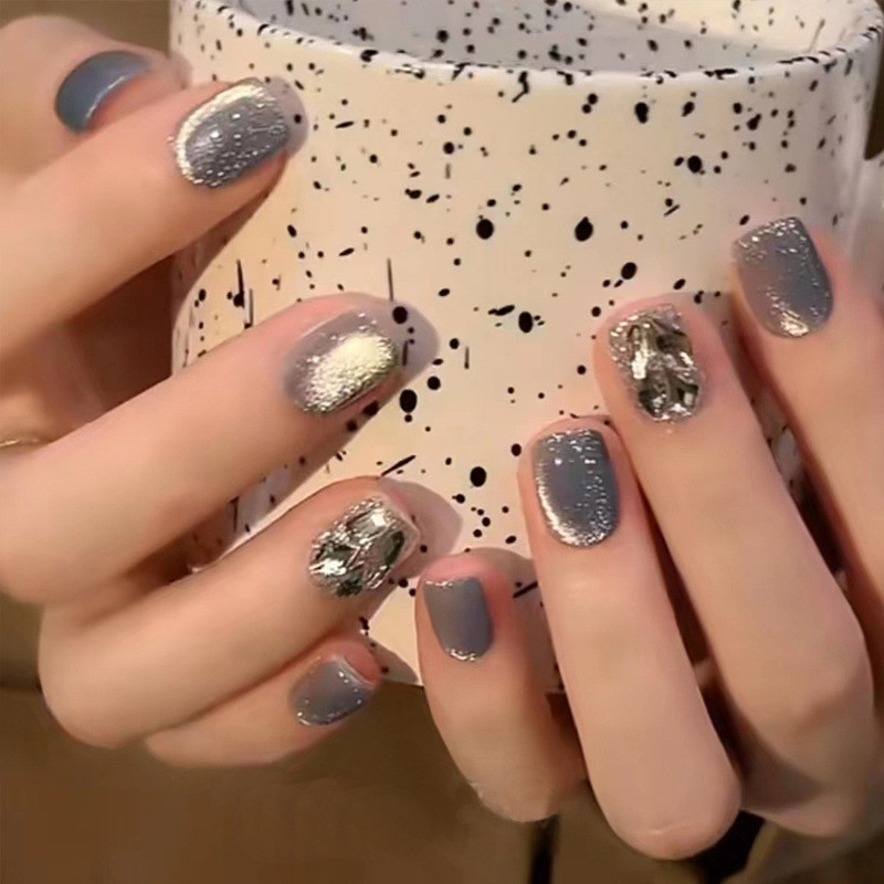 Ảnh 9 của Móng tay giả BEABIAI Nail box kèm keo gắn, dáng ngắn, dài, thiết kế trơn, đính đá sang trọng