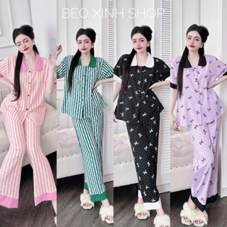 Đồ Bộ - Đồ Ngủ Quần Áo Vải Lụa Nhật Tay Ngắn Quần Dài Pijama Bigsize 50-100kg Mặc Cực Thích Nữ Pants Lịch Quần Ngủ