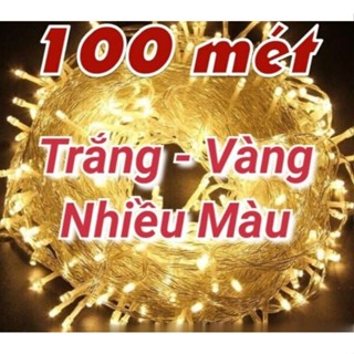  Dây đèn LED trang trí có   không nháy chớp 100m  trắng vàng nhiều màu cây thông nhà sân vườn giáng sinh 