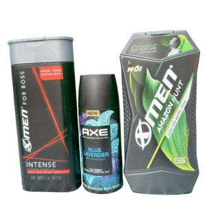 Combo X-Men 3 món gồm: Sữa tắm Boss đỏ 150g + Dầu gội dành cho nam Xmen 150g + Xịt khử mùi toàn thân AXE 50ml