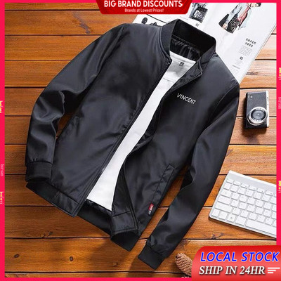 Áo khoác bóng chày BEFOYI SLC153 dáng ôm vừa vặn màu đen thời trang Hàn Quốc size lớn M-4XL cho nam