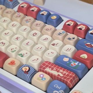  Pháo hoa Keycap 120 + Phím MOA Profile PBT Dye Thăng hoa MAD 68 Aula Rainy75 Keycaps Cơ khí Cá tính Kawaii Hoạt hình Sushi Cat Keycap dễ thương 