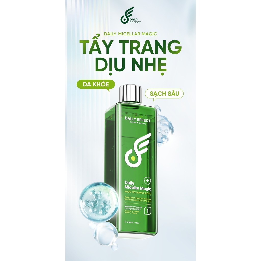 Nước Tẩy Trang 2 Tầng Lai Dầu Daily Micellar Magic Daily Effect 200ml