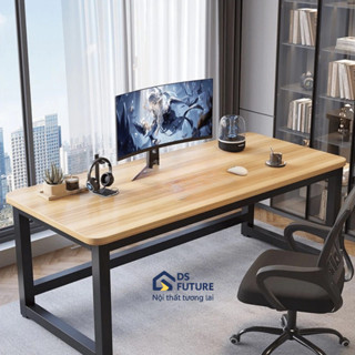 Bàn giám đốc chân sắt 4x4 sơn tĩnh điện, Bàn làm việc văn phòng gỗ mdf 15mm, mặt bàn bo góc an toàn