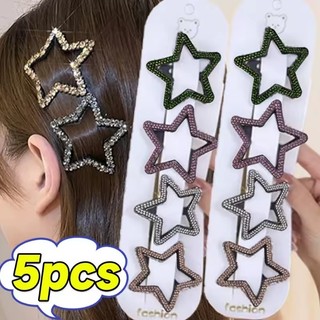 Kẹp tóc hình ngôi sao màu trơn đơn giản Hàn Quốc - Kẹp tóc BB Snap ngôi sao năm cánh lấp lánh