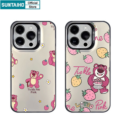 Suntaiho Chất Lượng Cao Họa Tiết Gấu Dâu Dễ Thương Ốp lưng Iphone 16 15 14 13 12 11 Pro Max TPU Silicon Mềm Cao Cấp Chống Sốc Ốp Lưng