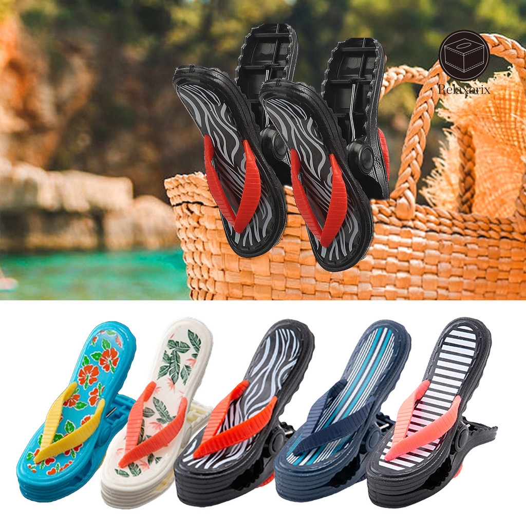 Relaxorox Đi Biển Ghế Khăn Kẹp Lật Flop Hình Cường Độ Cao Lò Xo Ma Sát Tuyệt Vời Chống Trơn Trượt Sân Trang Trí Kẹp Quần Áo Chống Nắng Giá Đỡ Khăn