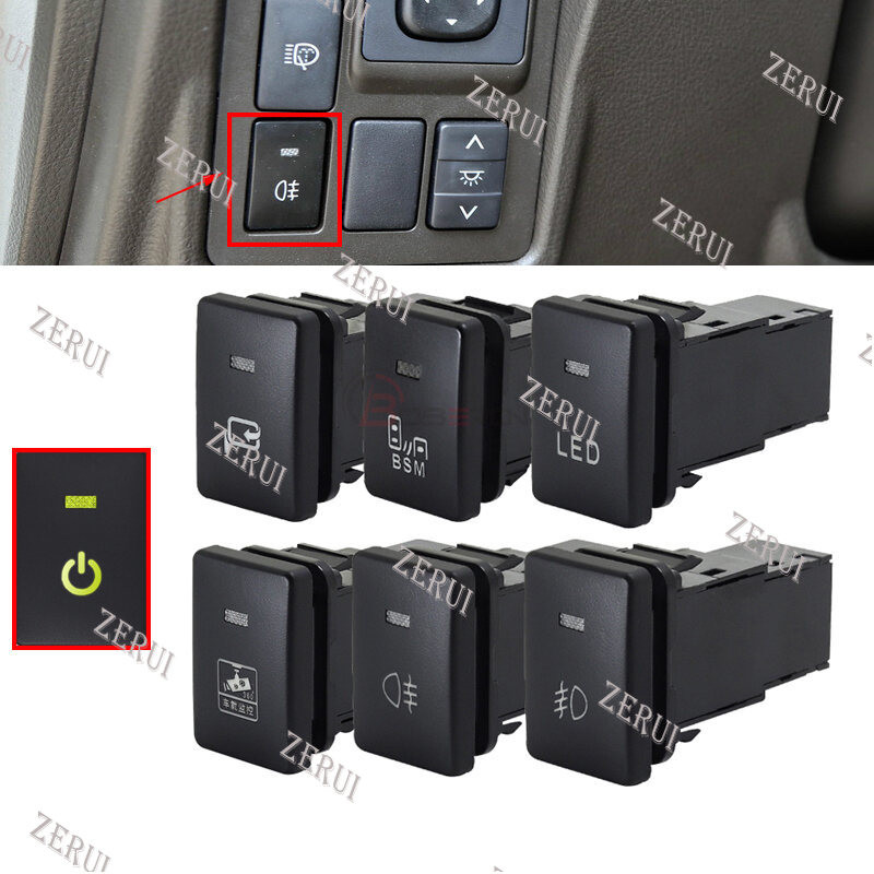 Zr Cho Xe Phía Trước Phía Sau Nút Sương Mù Lái Xe Đầu Ghi LED BSM Gương Chiếu Hậu Gấp Công Tắc Có Dâ