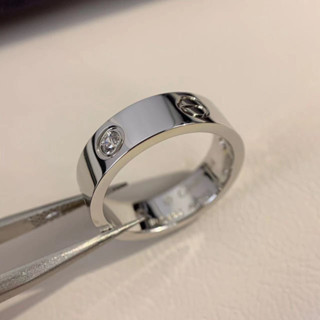 Nhẫn Thép Titan Đính Kim Cương Phong Cách Âu Mỹ Cổ Điển Thời Trang