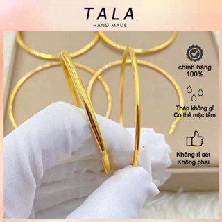 [KHÔNG ĐEN GỈ] Vòng tay titan không gỉ mạ vàng 18k thiết kế trơn bóng đơn giản thanh lịch dành cho nữ -TALA