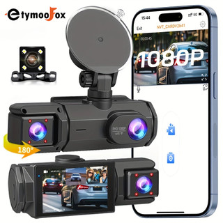 3-channel Dash Cam WIFI Xe DVR 1080P 3-Lens Bên Trong Xe Camera Ô Tô DVR Đầu Ghi Video Quay