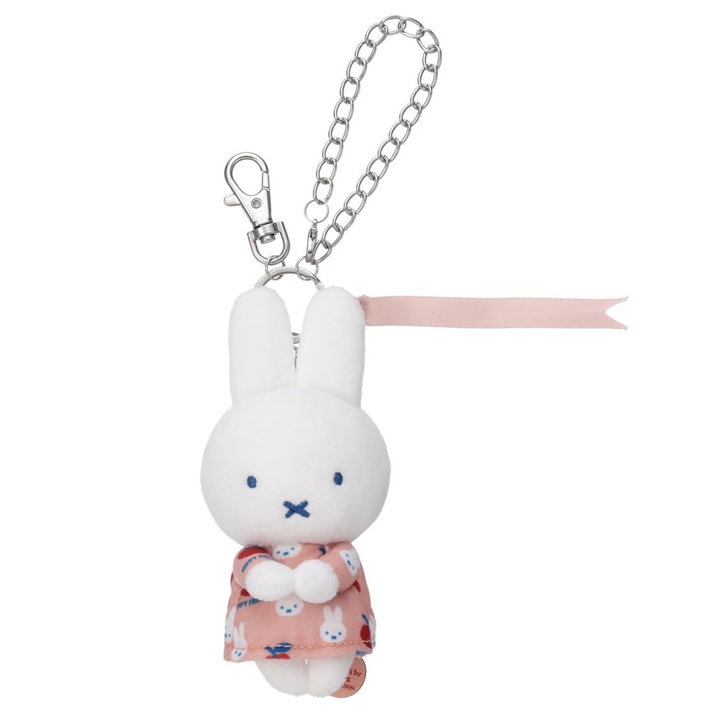 Bruna MIFFY FRUITS Chokkori-san Bag Charm Miffy (Apple) Plush Toy, approximately 13cm in height. ㅤDi