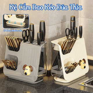 Kệ Cắm Dao Kéo Đũa Thìa Đa Năng, Ống Đựng Đũa Dao Nhựa PET+PP Chống Ẩm Thiết Kế Nhỏ Gọn