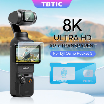 Kính Cường Lực TBTIC Cho DJI Osmo Pocket 3 Bảo Vệ Màn Hình Bảo Vệ Ống Kính Camera HD Trong Suốt Chống Trầy Xước Bong Bóng Miễn Phí Dễ Dàng Lắp Đặt
