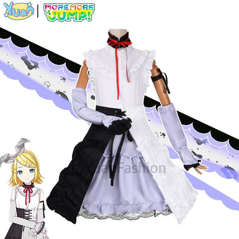 Sản phẩm sẵn sàng - Trang phục Cosplay Anime Kagamine Rin dành cho nữ, tái tạo hoàn hảo