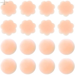 Miếng đệm ngực bằng núm vú silicon - Phụ kiện thân thiết - Cánh hoa nâng ngực cho nữ - Tự dính - Miếng dán dán áo ngực vô hình có thể tái sử dụng - Hình hoa & hình tròn