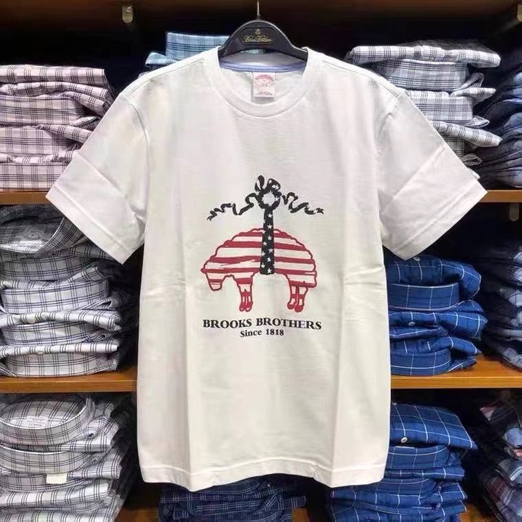 BROOKS BROTHERS Áo thun ngắn tay in họa tiết đầy màu sắc