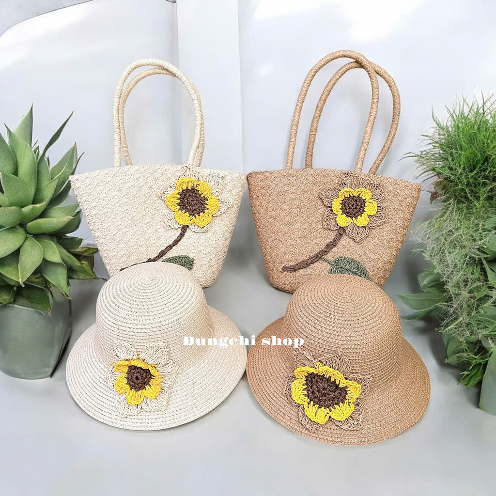 Set túi mũ cói đi biển nhiều mẫu xinh | BigBuy360 - bigbuy360.vn