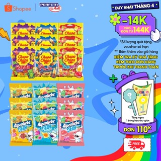 COMBO 9 gói kẹo dẻo Chupa Chups và Alpenliebe hương trái cây hỗn hợp, đa dạng hình dáng