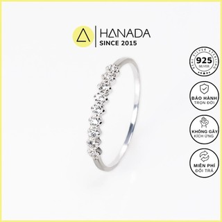  BH TRỌN ĐỜI  Nhẫn Bạc 925 Hanada Dãy Nửa Vòng Cửu Ngọc  Mang hằng ngày 2308 O4 