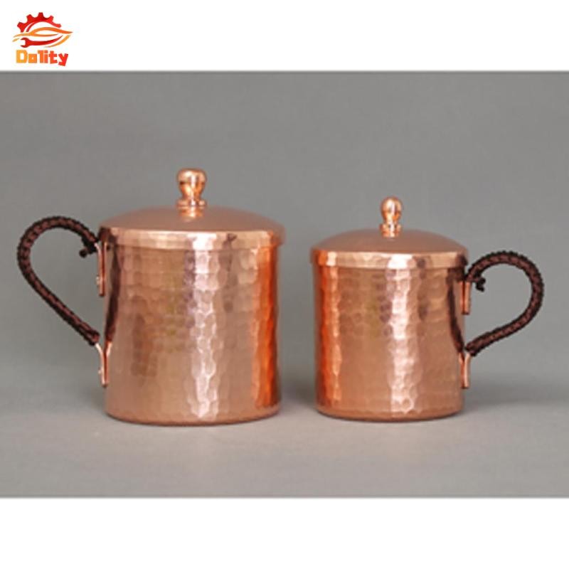 Cốc đồng Mule Moscow có nắp - Cốc đồng thủ công nguyên khối