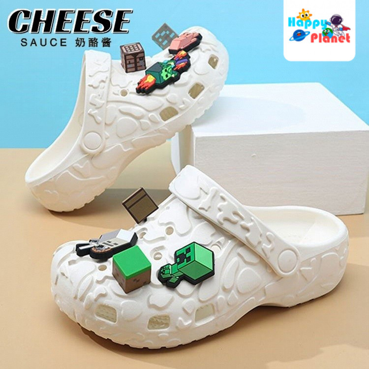 Dép Crocs cho trẻ em Minecraft, dép sandal cho bé trai, mùa hè 2025, dép đi biển mới cho trẻ lớn, ch