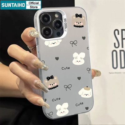 Suntaiho Vỏ Thẩm Mỹ Họa Tiết Động Vật Dễ Thương Và Ngọt Ngào Ốp Điện Thoại Cho iPhone 11 12 13 14 15 16 Pro Max IP TPU Silicone IDM Cứng Cao Cấp Chống Sốc Ốp Lưng