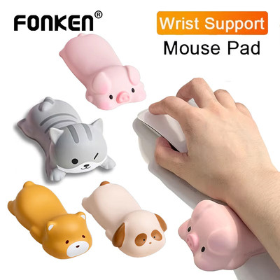 Fonken Động Vật Dễ Thương Cổ Tay Hỗ Trợ Miếng Lót Chuột Máy Tính Laptop Tay Còn Lại Để Bàn Chuột Miếng Lót Cổ Tay Còn Lại