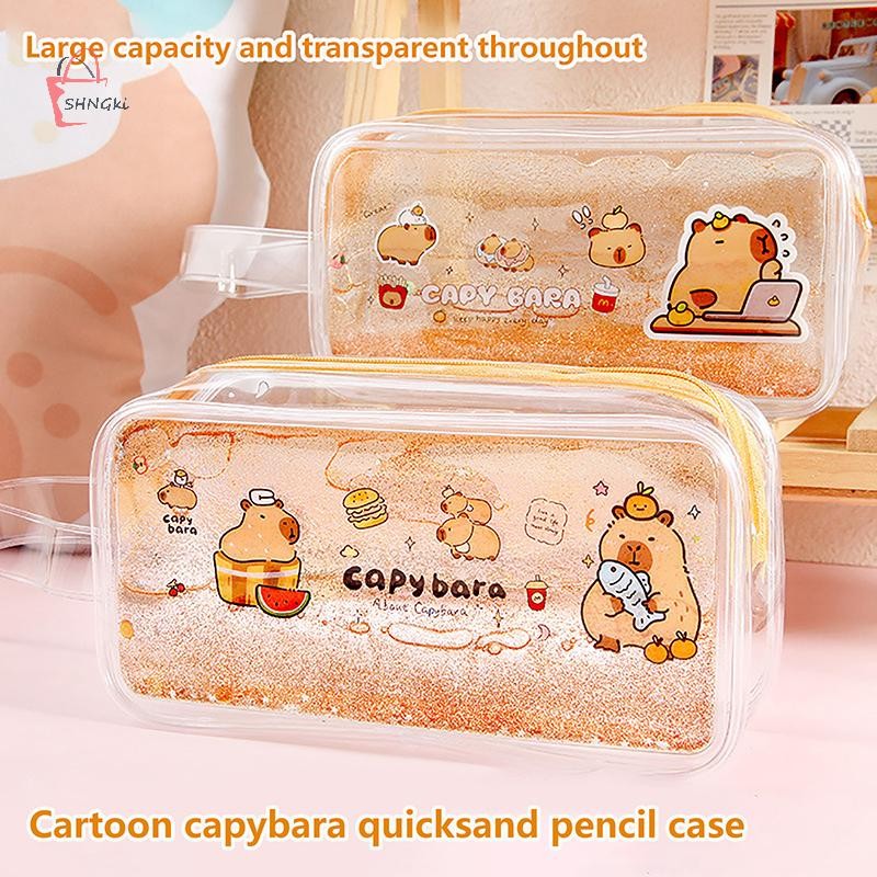 Shngki al Túi Đựng Bút Di Động Hoạt Hình Capybara Văn Phòng Phẩm Túi Bảo Quản Văn Phòng Đồ Dùng Học Tập Sinh Hộp Đựng Bút Chì Quà Tặng MNS