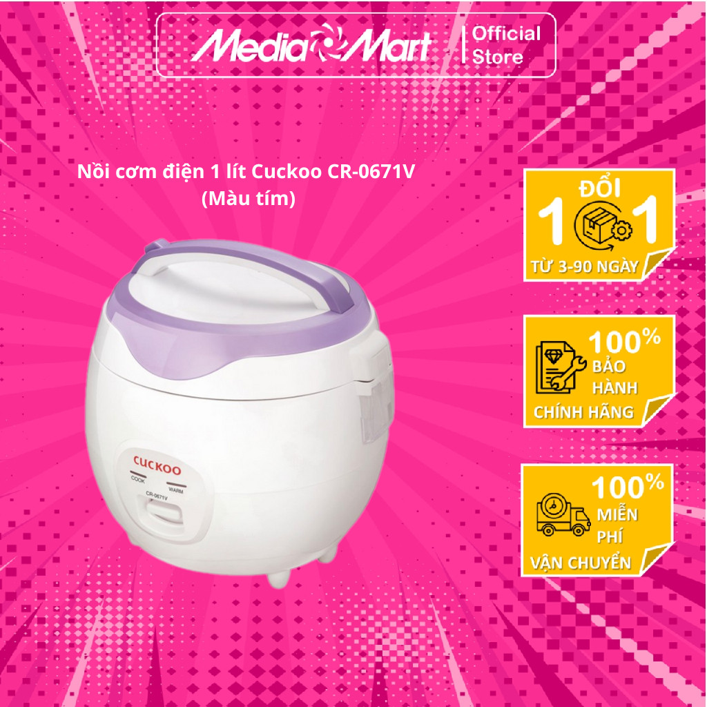 Nồi cơm điện 1 lít Cuckoo CR-0671V (Màu tím)