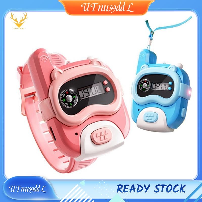 [UTnus9ddL] Walkie Talkie Trẻ Em 800M Đồng Hồ Mini La Bàn Sạc USB Trường Truyền Thông Ngoài Trời Đồ 