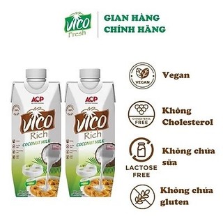 Combo 2 Hộp Nước cốt dừa 16-19% BÉO VICO RICH 330ml