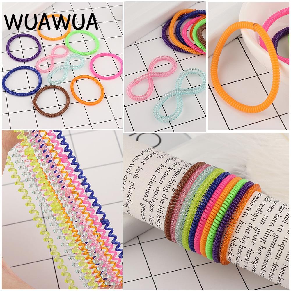 Wuawua 20 Dây Tóc Thời Trang Siêu Mỏng Bé Gái Dây Điện Thoại / 1 / 10 Chiếc Tai Thỏ Dây Cao Su Dây Co Giãn Tóc Đuôi Ngựa Giá Đỡ Phụ Kiện Tóc Bé Gái