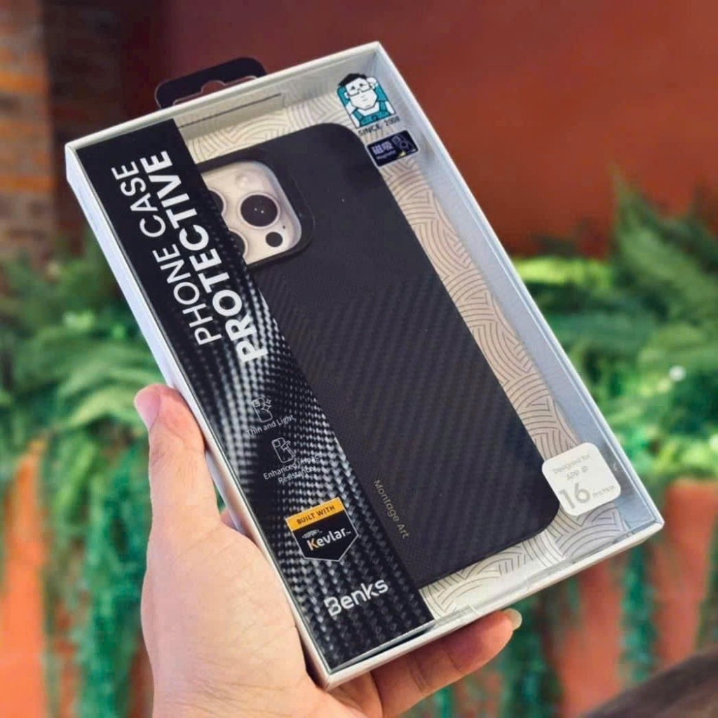 [Chính Hãng] Ốp lưng siêu mỏng  Benks  Montage Armor Kevlar® cho IPhone 16 Pro Max / 15 Pro Max hỗ t