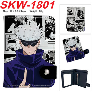 Jujutsu Kaisen Satoru Gojo Hoạt Hình Trẻ Em Khóa Dọc Ví Da PU Màu Học Sinh Ví Đựng Tiền Xu