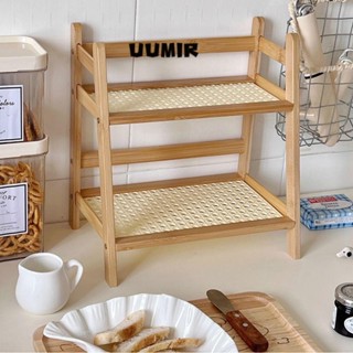 Kệ lưu trữ bằng gỗ UUMIR, Dụng cụ sắp xếp máy tính để bàn đa chức năng 2 tầng, Đế trưng bày hình thang Văn phòng