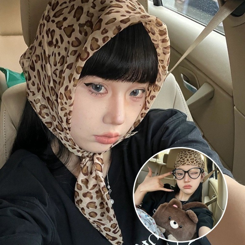 Châu Âu Mỹ Bé Phong Cách Mùa Hè Khăn Vuông Nhỏ Retro Hip-hop Túi Khăn Trùm Đầu