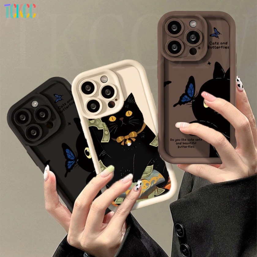 Ốp điện thoại mềm silicon hình mèo đen đáng yêu cho Moto Edge 50 Pro 50 Ultra 50 Fusion 50neo G55 G1