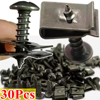 10 / 20 / 30 Chiếc U-Clip cường độ cao dùng cho ô tô, Dây buộc sắt xanh quân sự có lỗ 6mm (M4 / M5), Kẹp chống gỉ Xe / Xe tải / Xe máy
