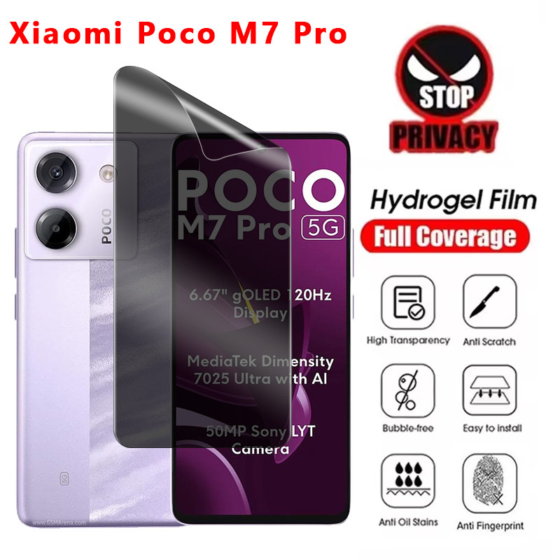1 ~ 3 Phim Hydrogel Chống Gián Điệp Cho Xiaomi Poco M7 Pro 5G 2025 Mi POCOM7Pro M7Pro Bảo Vệ Màn Hìn